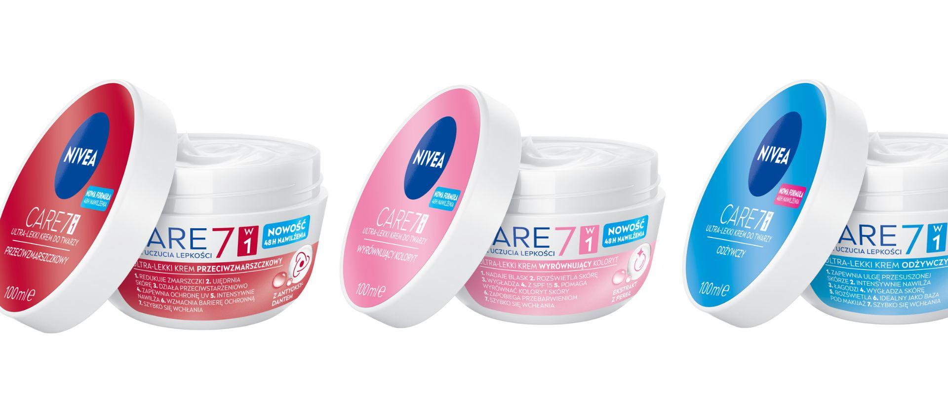 NIVEA rozwija linię Care 7w1. Do sprzedaży trafiły cztery kremy do twarzy